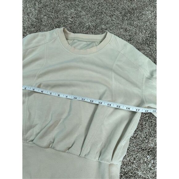 Lululemon Softstreme Ribbed-Hem Pullover Crewneck Sweater Top Natural Ivory 6 - Picture 5 of 11